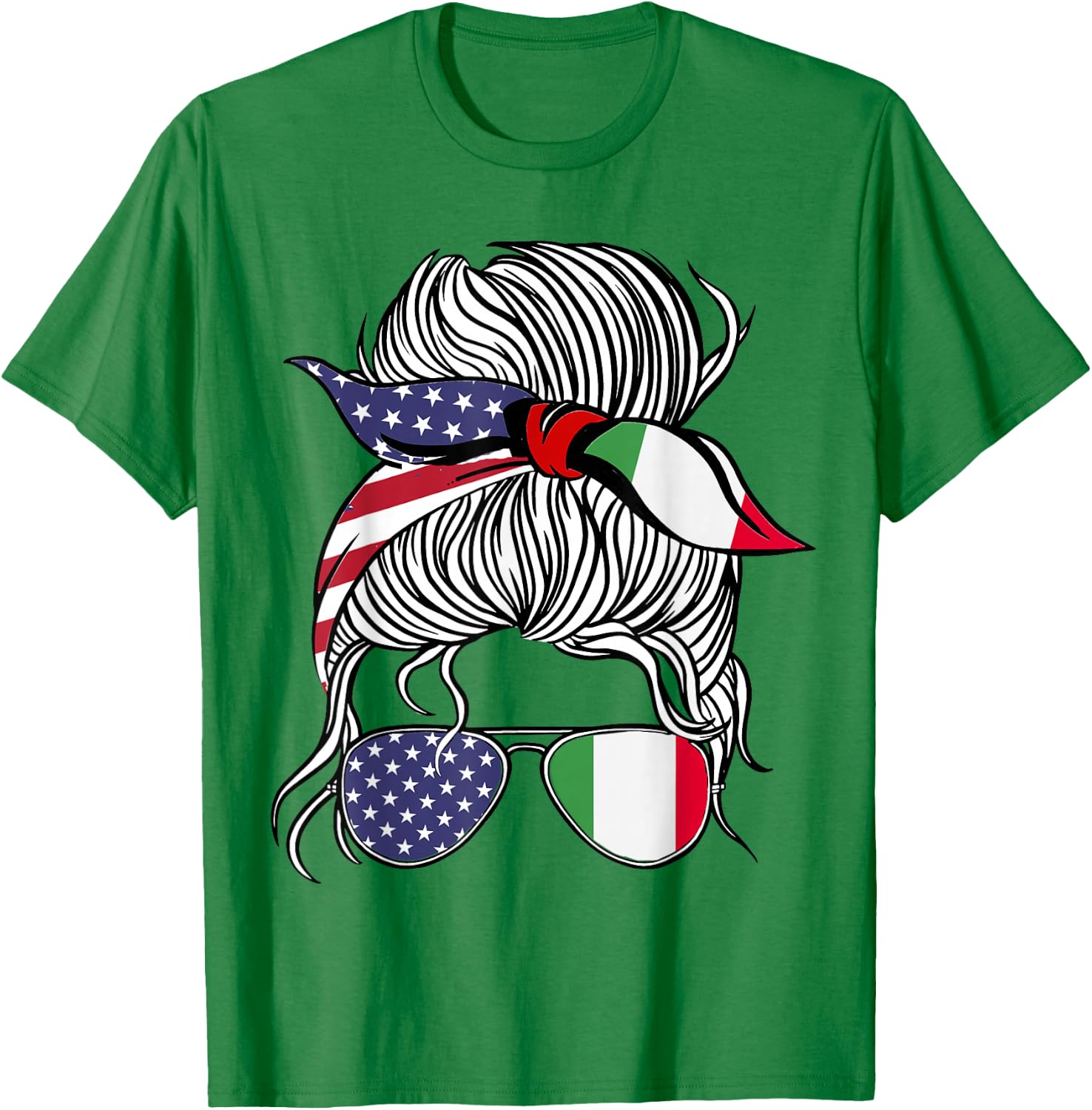 American Italian Patriot Flag Women Girl Italy Grown T-Shirt - T-Shirt | Irish Green