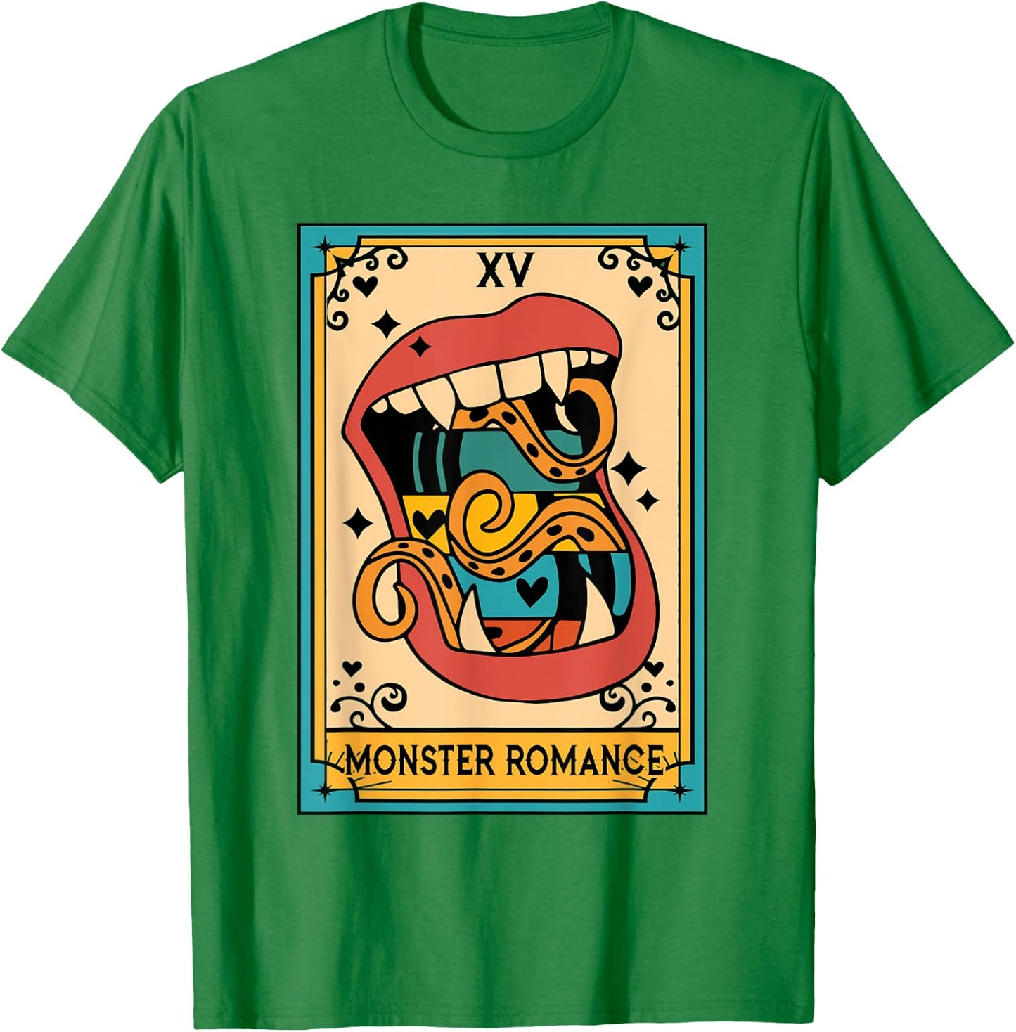 Smut Reader Spicy Book Lover The Monster Romance Tarot Card T-Shirt - T-Shirt | Irish Green