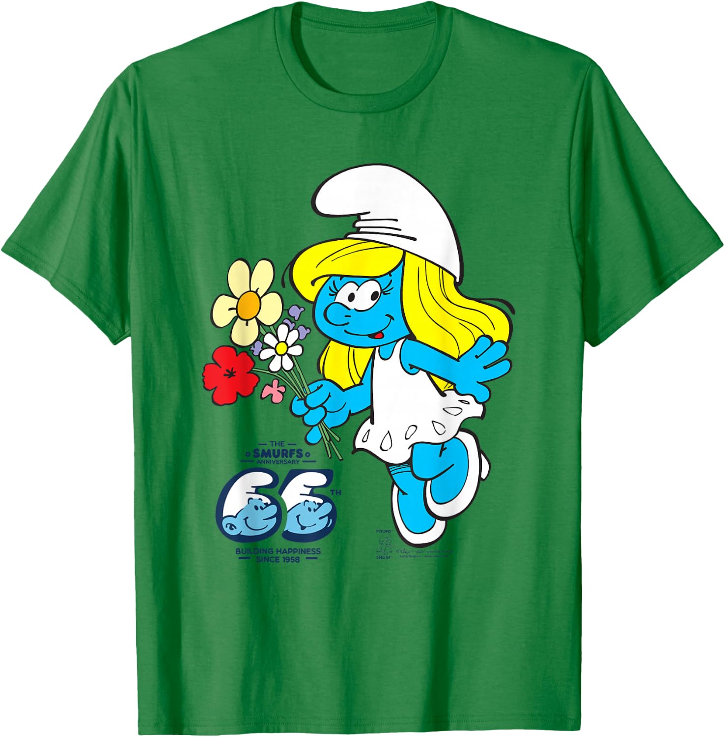 The Smurfs 65th Anniversary Smurfette T-Shirt - T-Shirt | Irish Green