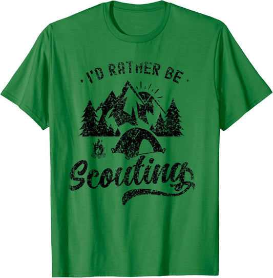 I'd Rather Be Scouting Outdoor Scout Hiking Scouts T-Shirt - T-Shirt | Irish Green