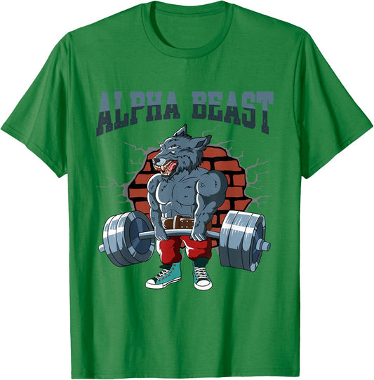 Fitness Training Pumps Alpha Wolf for Deadlift Fitness T-Shirt - T-Shirt | Irish Green
