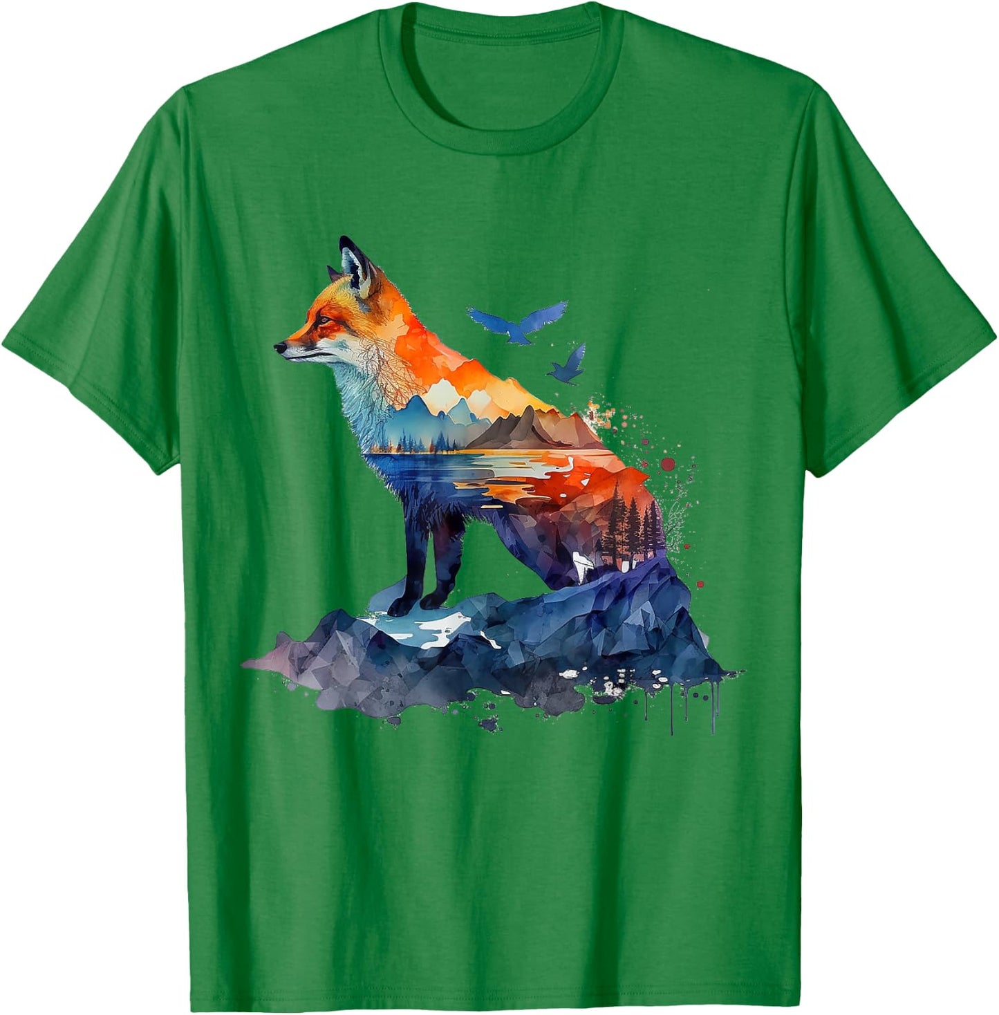 Fox Mountains Animal Lovers Animal Fox T-Shirt - T-Shirt | Irish Green