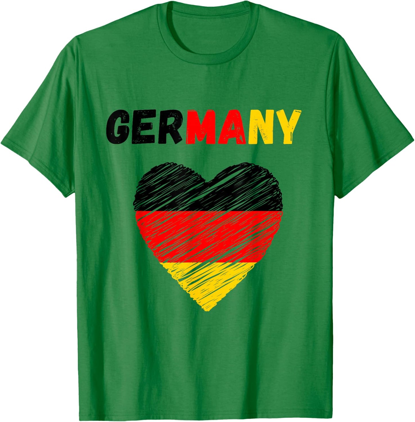Germany Flag Holiday Germany Heart German Flag T-Shirt - T-Shirt | Irish Green