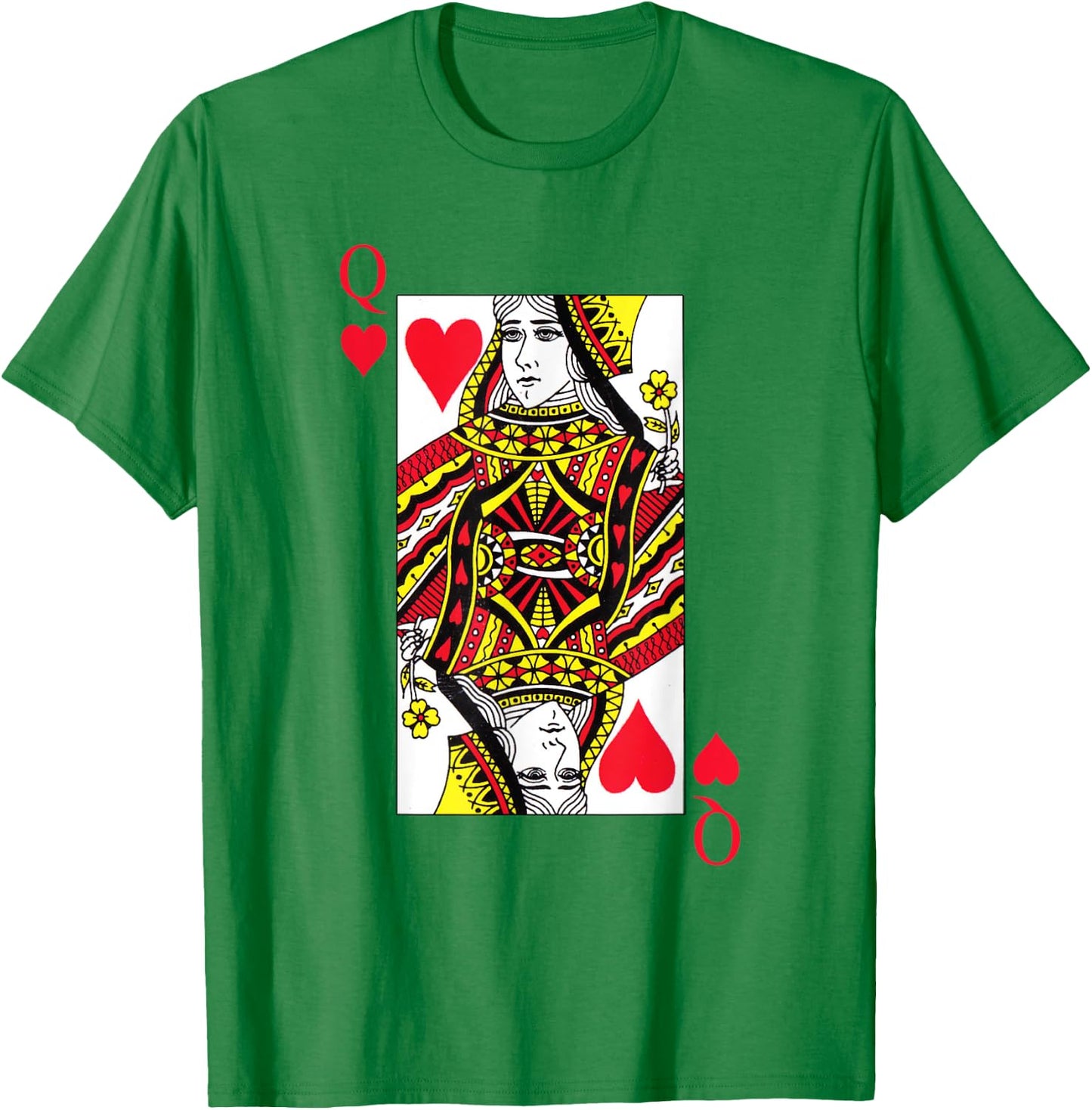 Queen Red Hearts Costume Blackjack Cards Poker 21 Q T-Shirt - T-Shirt | Irish Green