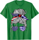 American Greek Patriot Flag Women Girl Greece Grown T-Shirt - T-Shirt | Irish Green