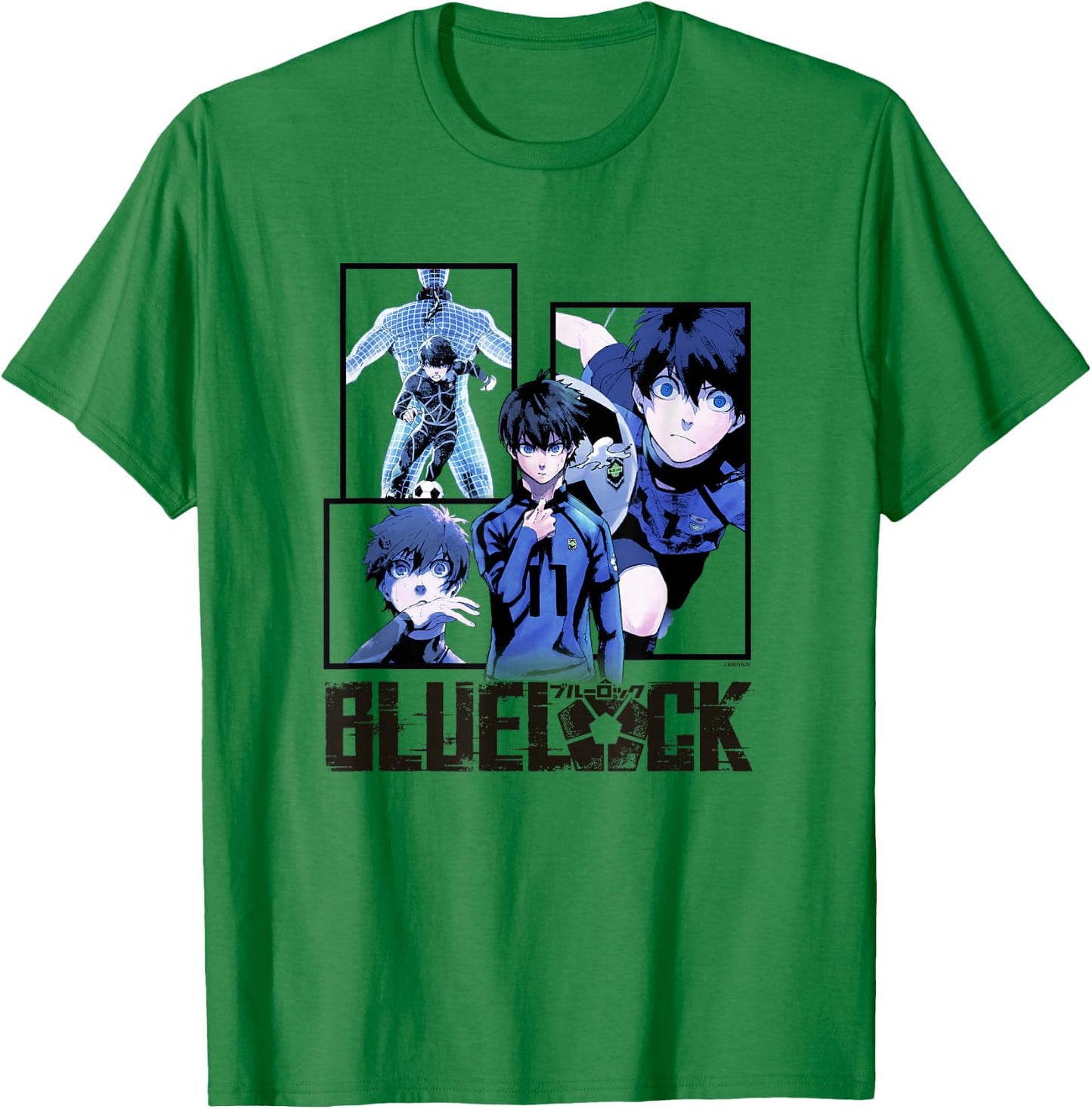 Blue Lock Yoichi Isagi The Mind On The Game Big Split Logo T-Shirt - T-Shirt | Irish Green