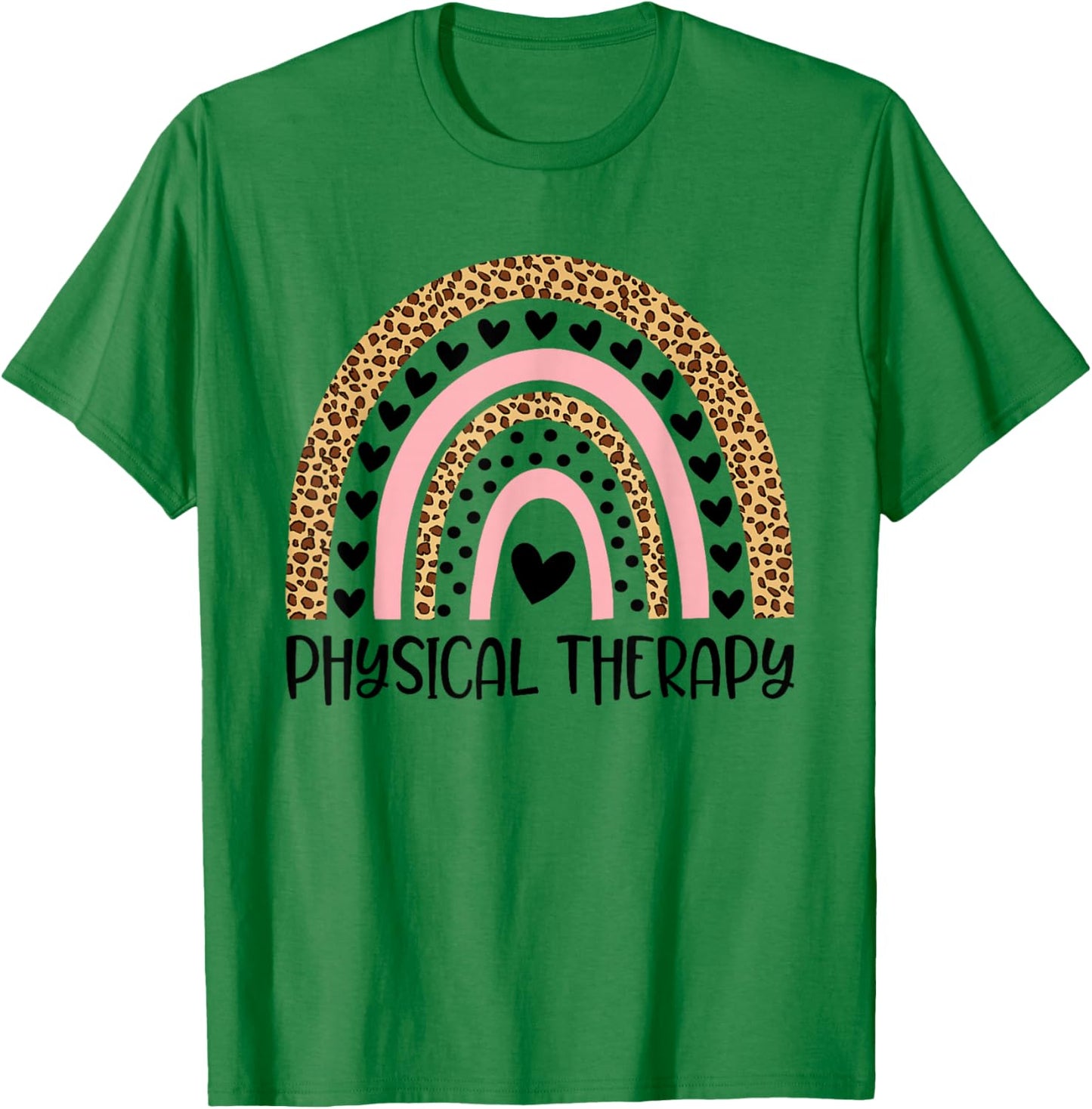 Physical Therapy Rainbow Leopard Therapist PT Month Women T-Shirt - T-Shirt | Irish Green