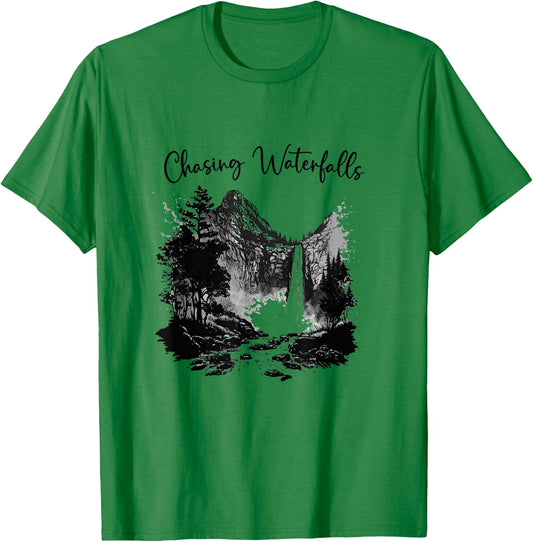 Hiking Hiking Chasing Waterfalls Hikers Nature Lover T-Shirt - T-Shirt | Irish Green