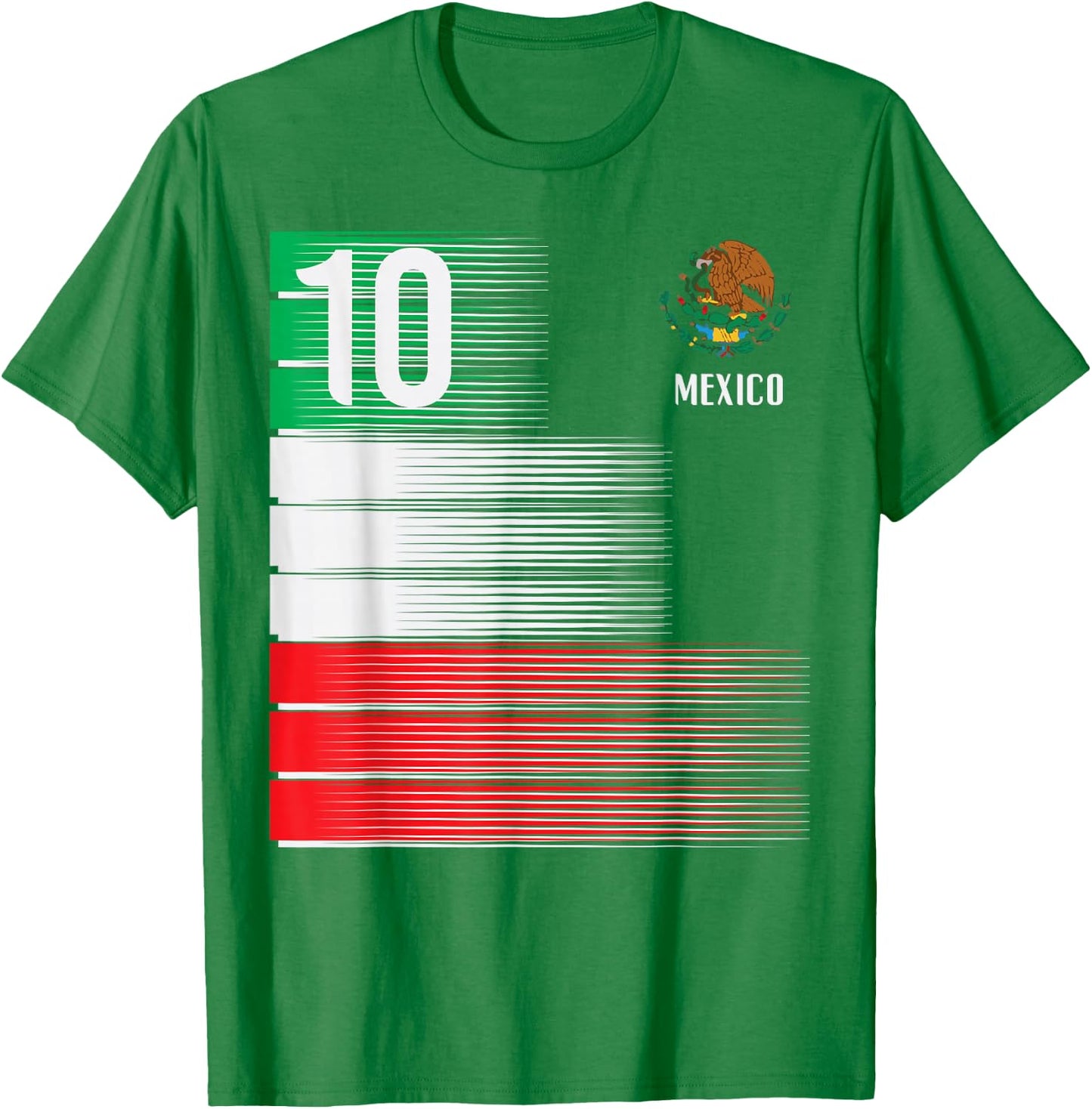 Mexico Flag Number 10 Mexican Soccer Fan Men Women Kids Boys T-Shirt - T-Shirt | Irish Green