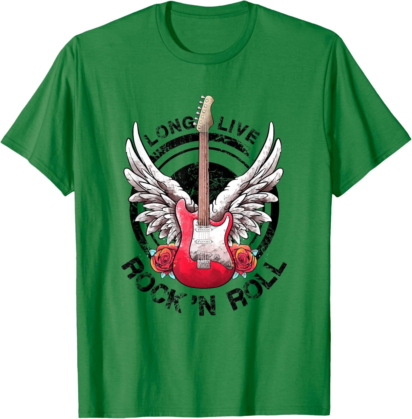 Long Live Rock and Roll Rock&Roll Vintage Electric Guitars T-Shirt - T-Shirt | Irish Green