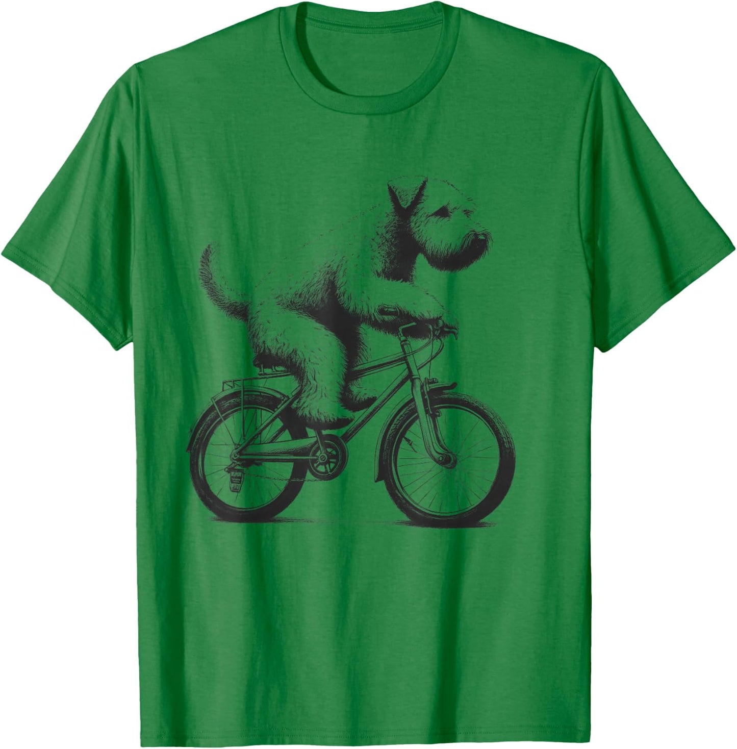 Soft Coated Wheaten Terrier Dog Riding a Bike Cycling T-Shirt - T-Shirt | Irish Green