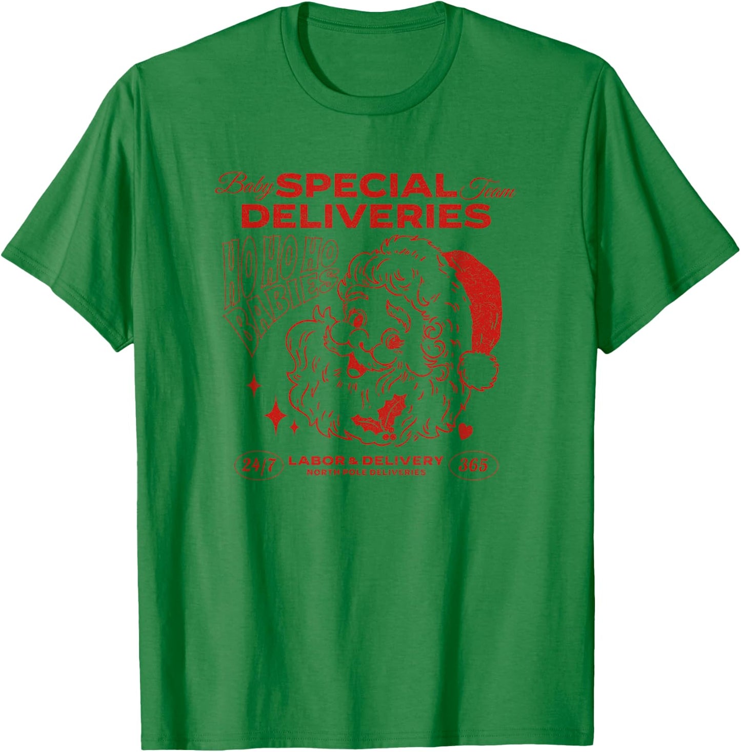 Special Deliveries, Labor and Delivery Christmas T-Shirt - T-Shirt | Irish Green