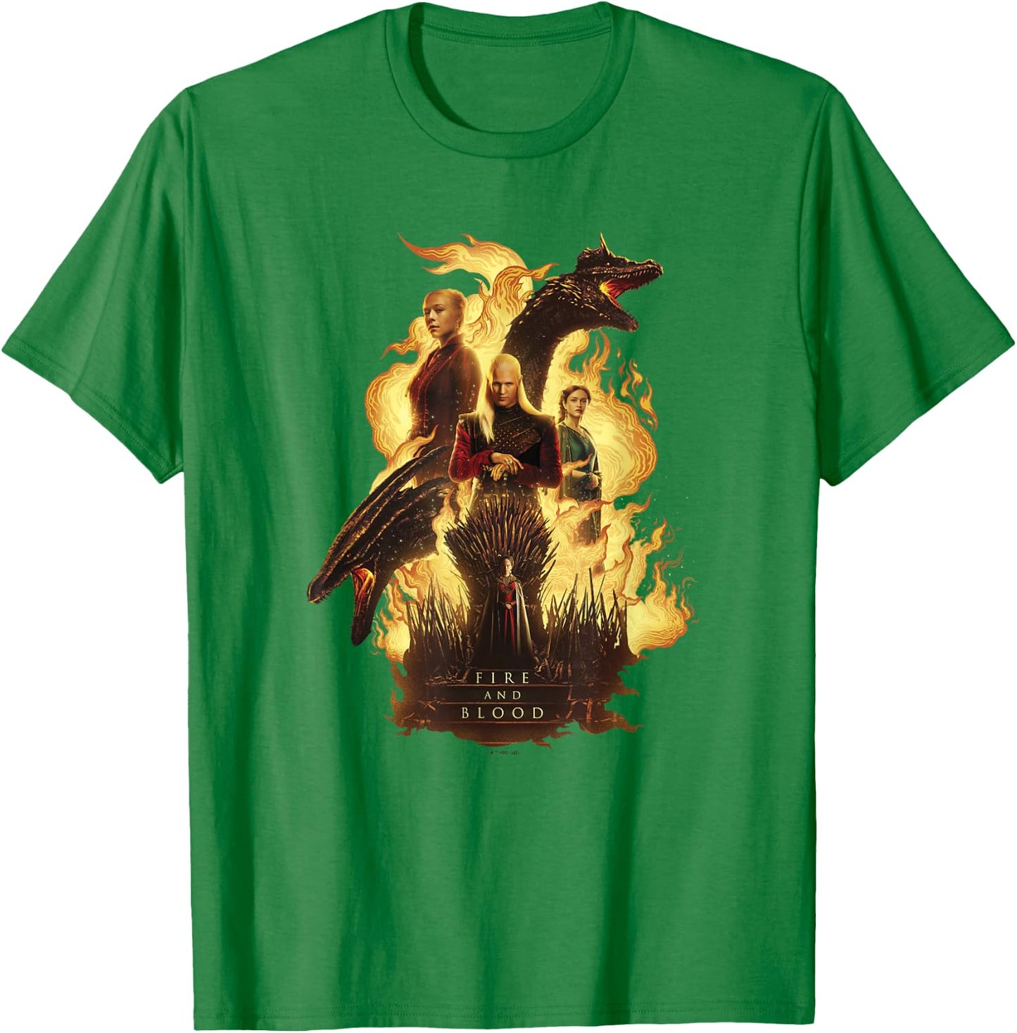 House of the Dragon Daemon Targaryen Rhaenyra Fire and Blood T-Shirt - T-Shirt | Irish Green