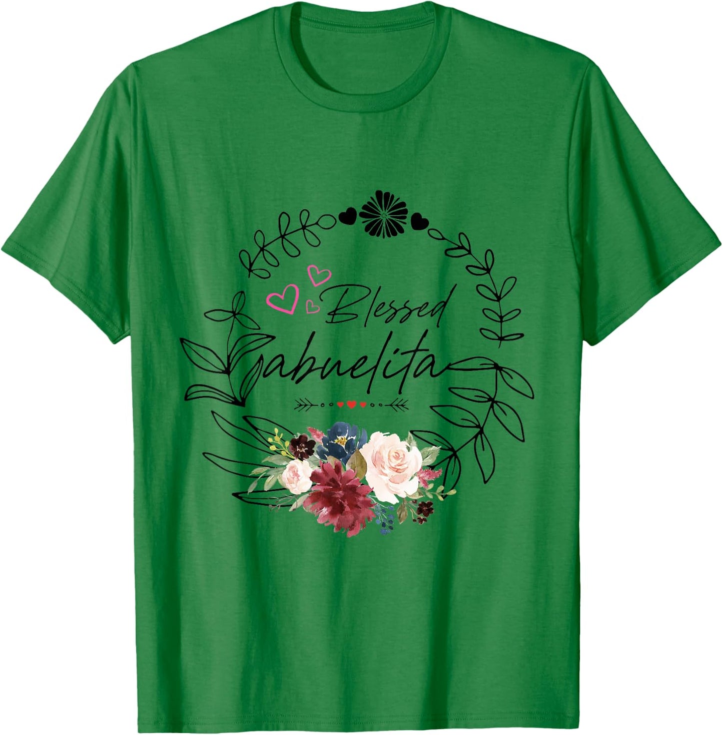 Blessed abuelita Floral est 2025 funny floral mother's day T-Shirt - T-Shirt | Irish Green