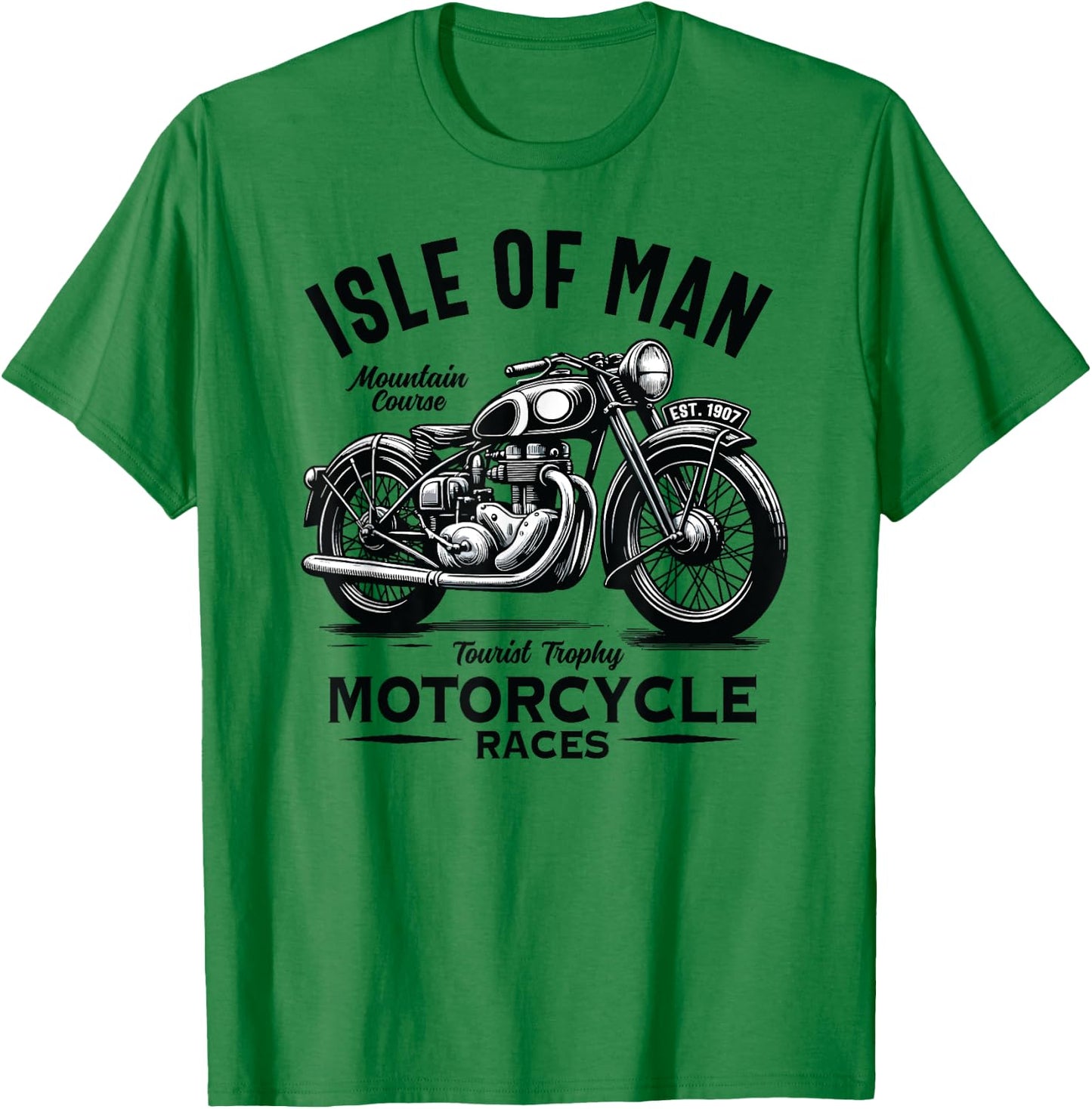 Isle of Man TT Races Vintage Motorcycle Retro Design T-Shirt - T-Shirt | Irish Green