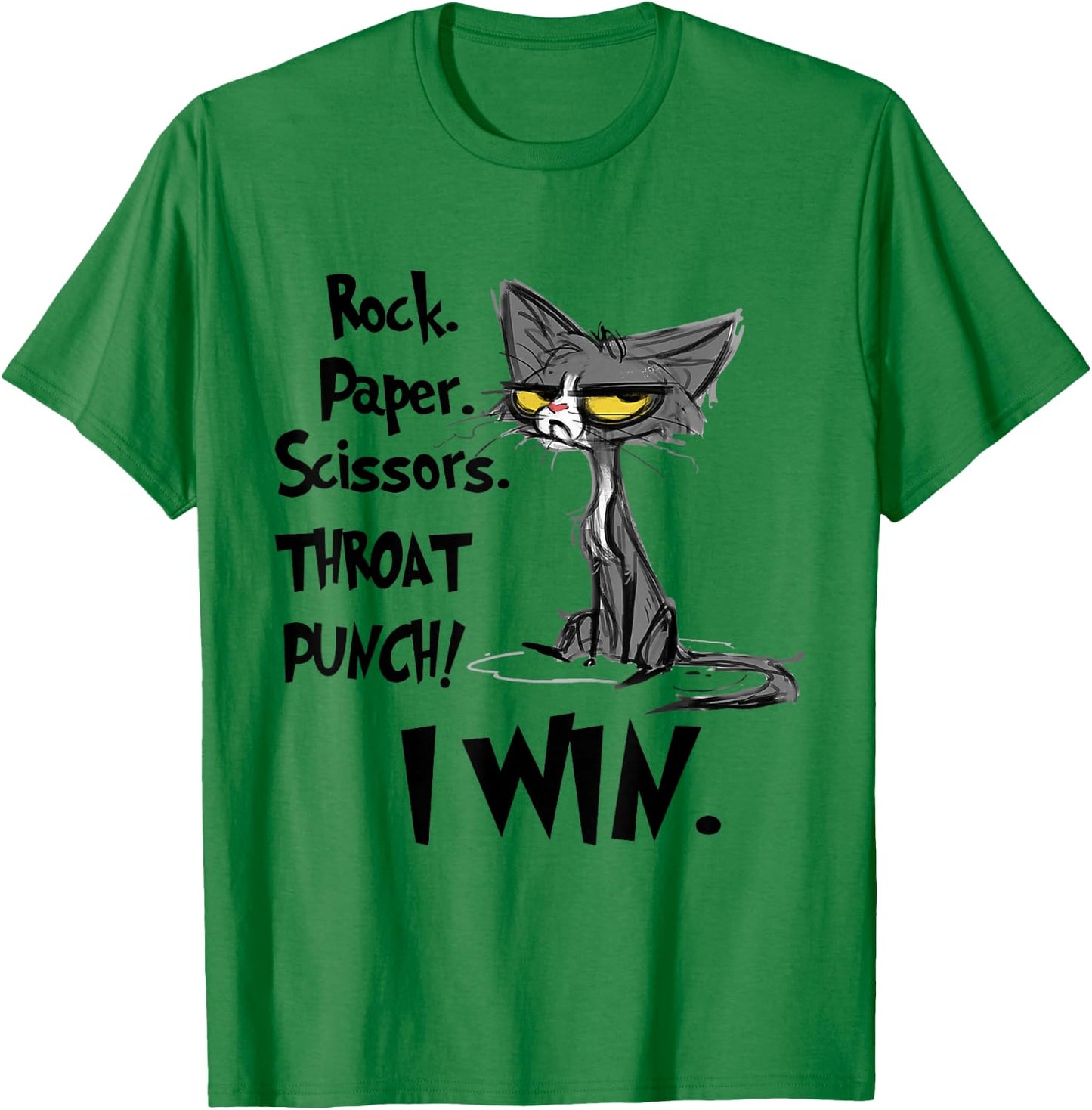 Rock Paper Scissors Throat Punch I Win T-Shirt - T-Shirt | Irish Green