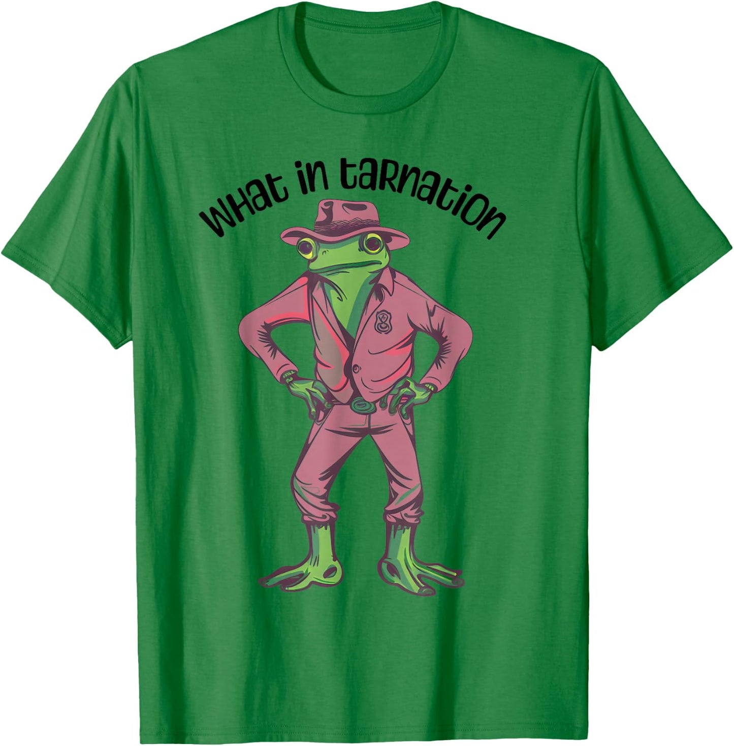 Cowgirl Frog Funny Western Frog Country Frogcore Pink Cowboy T-Shirt - T-Shirt | Irish Green
