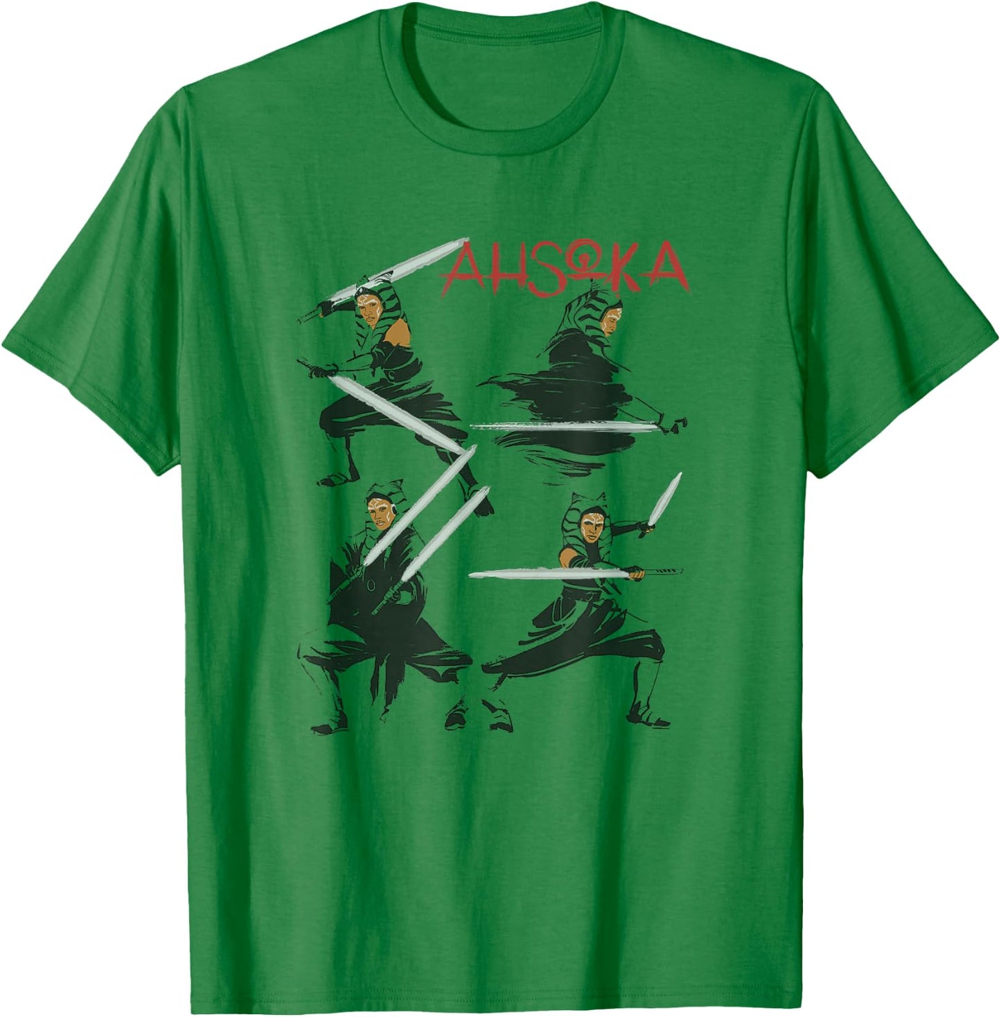 Star Wars: Ahsoka Tano Stance Square Smash Up T-Shirt - T-Shirt | Irish Green