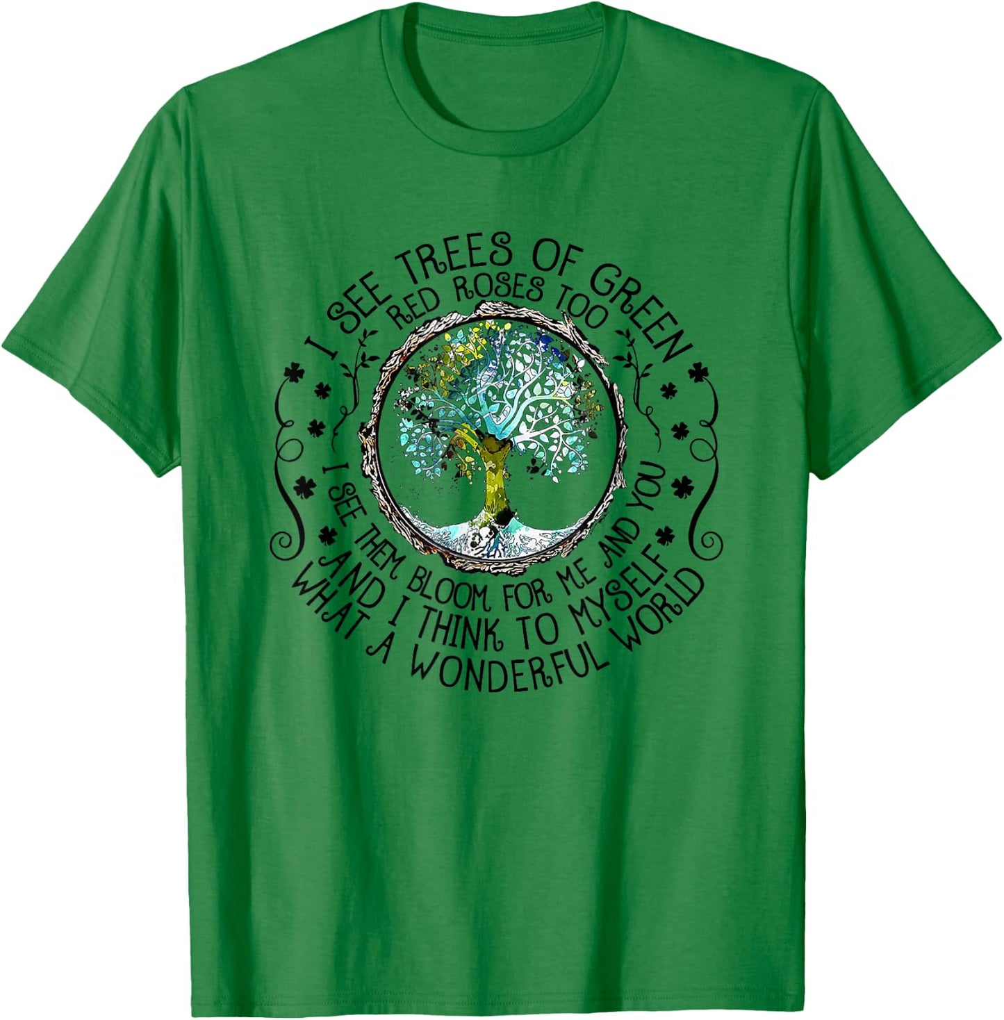 Myself What A Wonderful World T-Shirt - T-Shirt | Irish Green