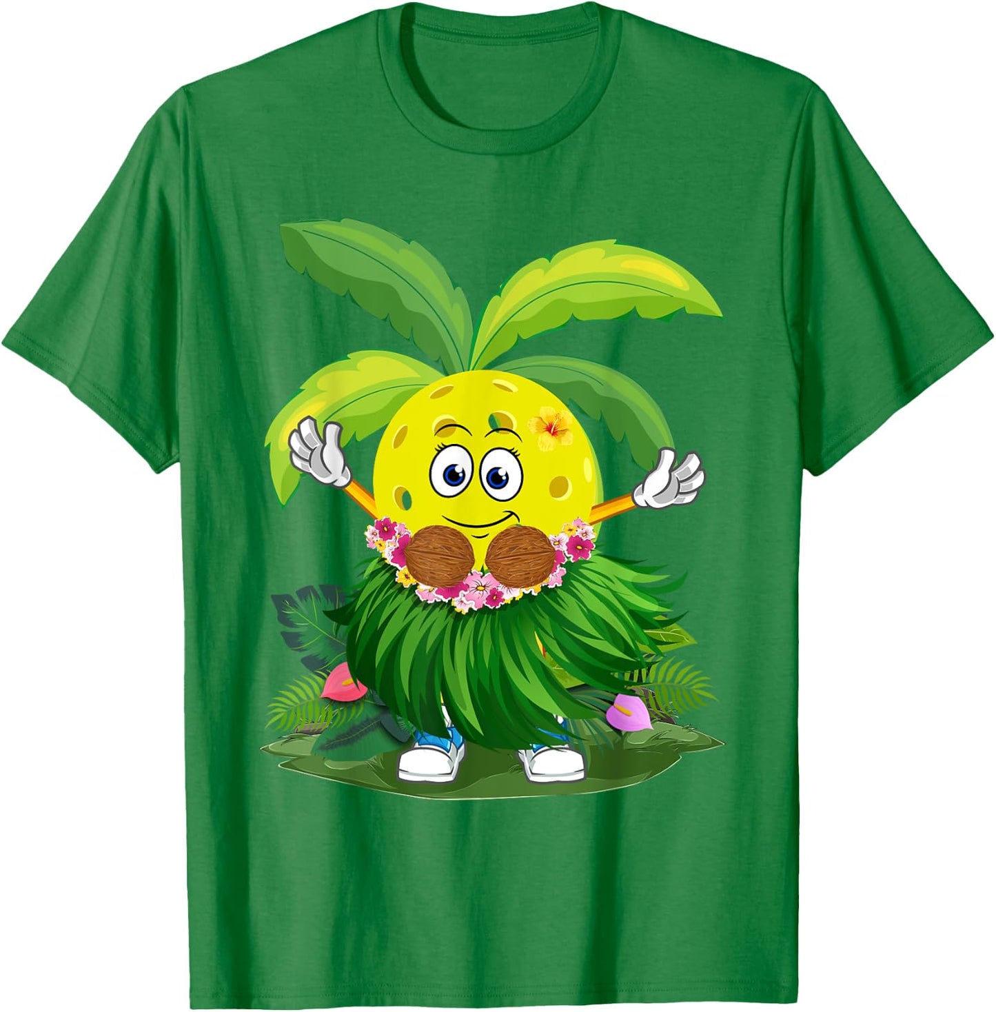 Cute Hawaiian Pickleball Ball Tropical Beach Summer Vacation Men Women Kids T-Shirt - T-Shirt | Irish Green