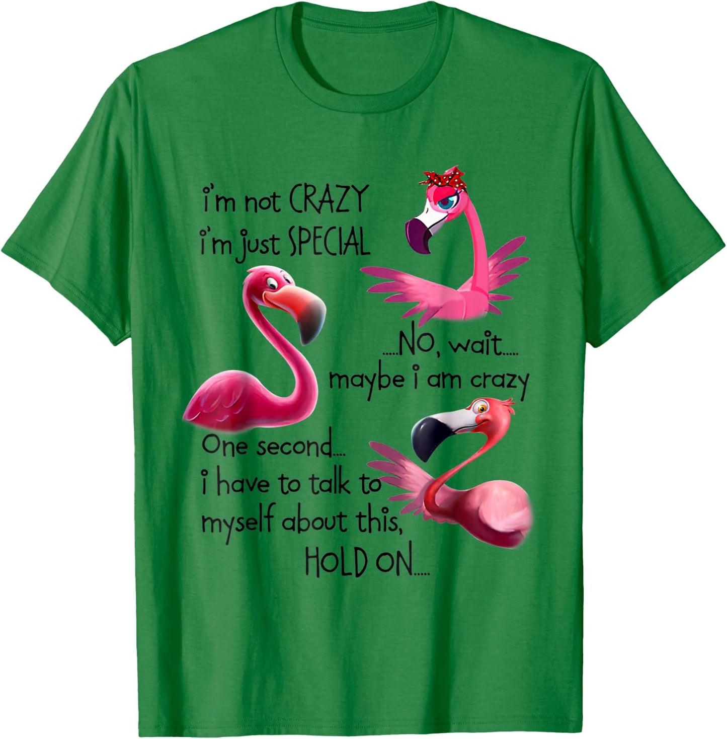 I'm Not Crazy I'm Just Special Funny Flamingo Saying T-Shirt - T-Shirt | Irish Green