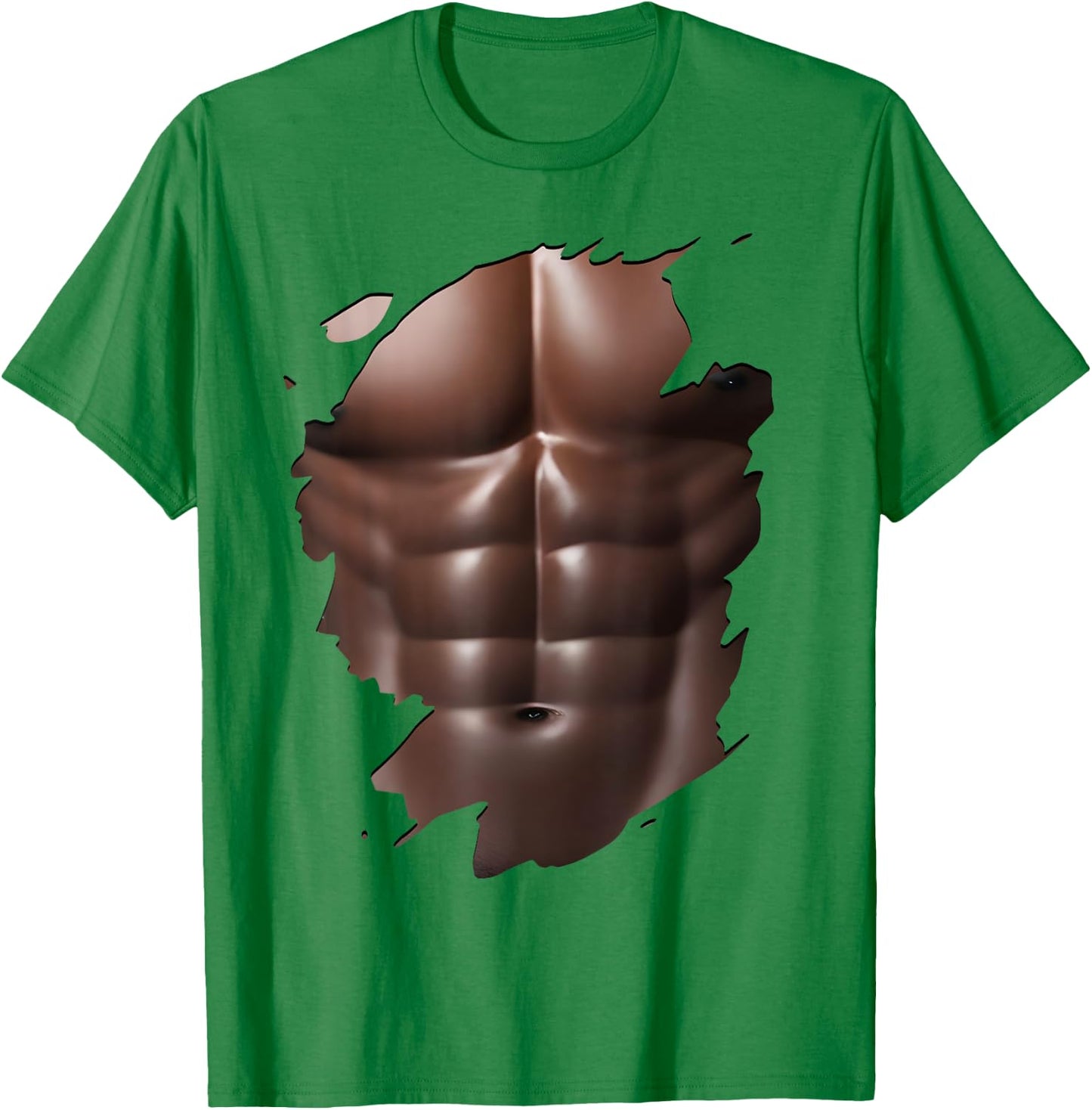 Funny Six Pack Abs Black Men's Body Print T-Shirt - T-Shirt | Irish Green