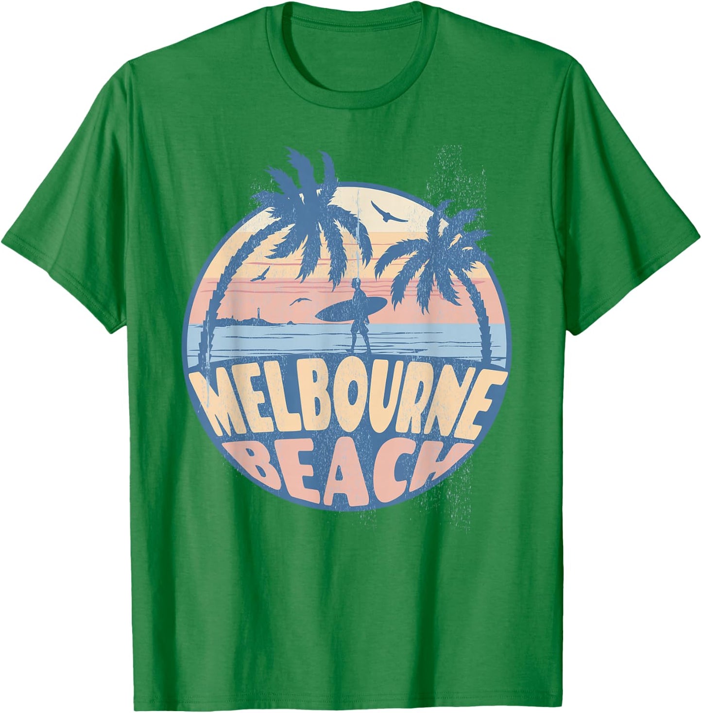 Melbourne Florida Beach Surf Summer Vacation Vintage T-Shirt - T-Shirt | Irish Green