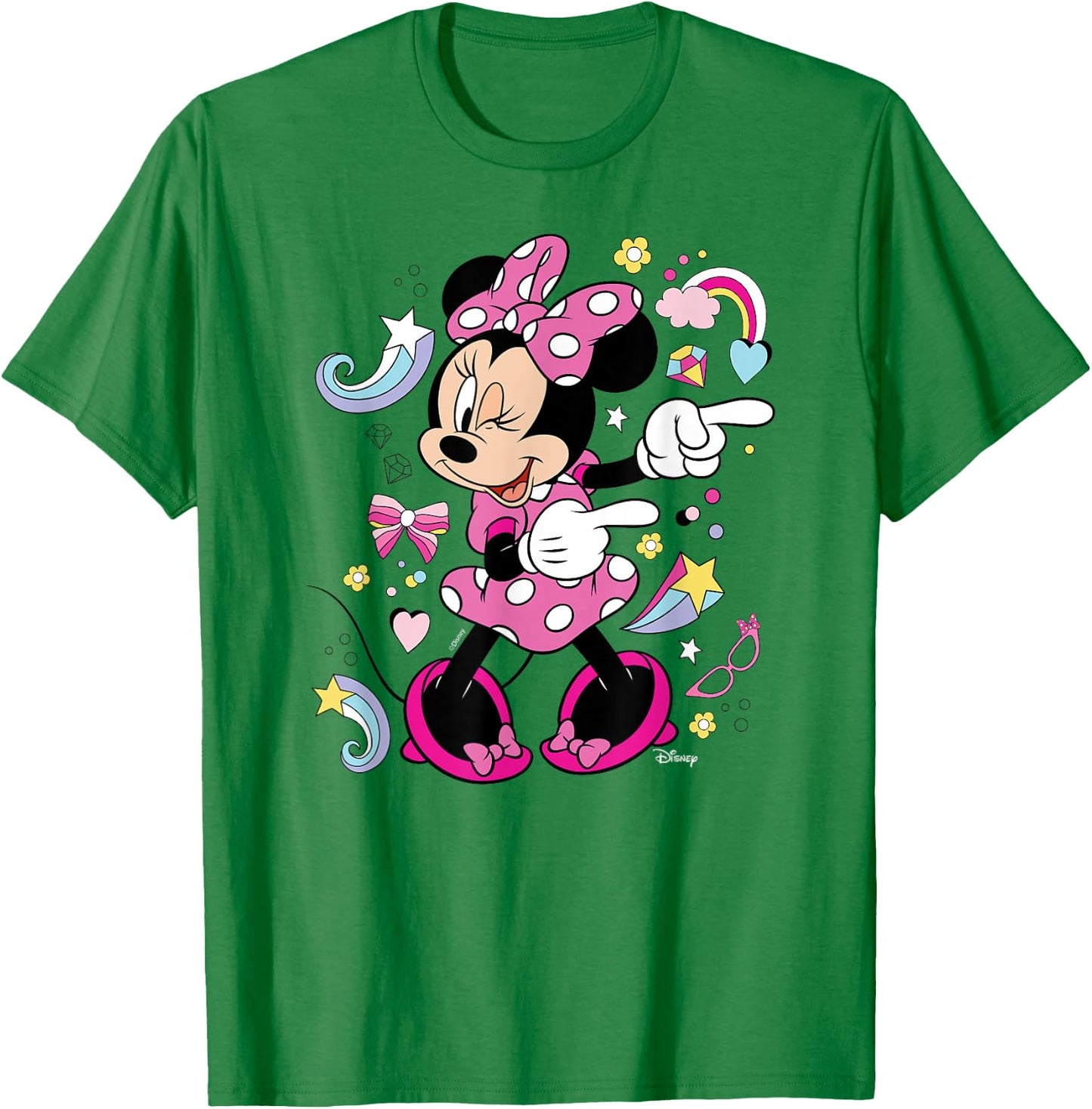 Mickey & Friends- Minnie Mouse Graphic Only T-Shirt - T-Shirt | Irish Green