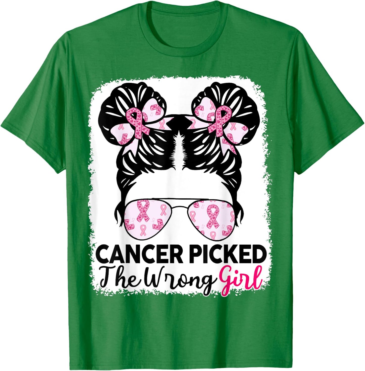 Breast Cancer Awareness Cancer Picked Wrong Girl Kids Youth T-Shirt - T-Shirt | Irish Green