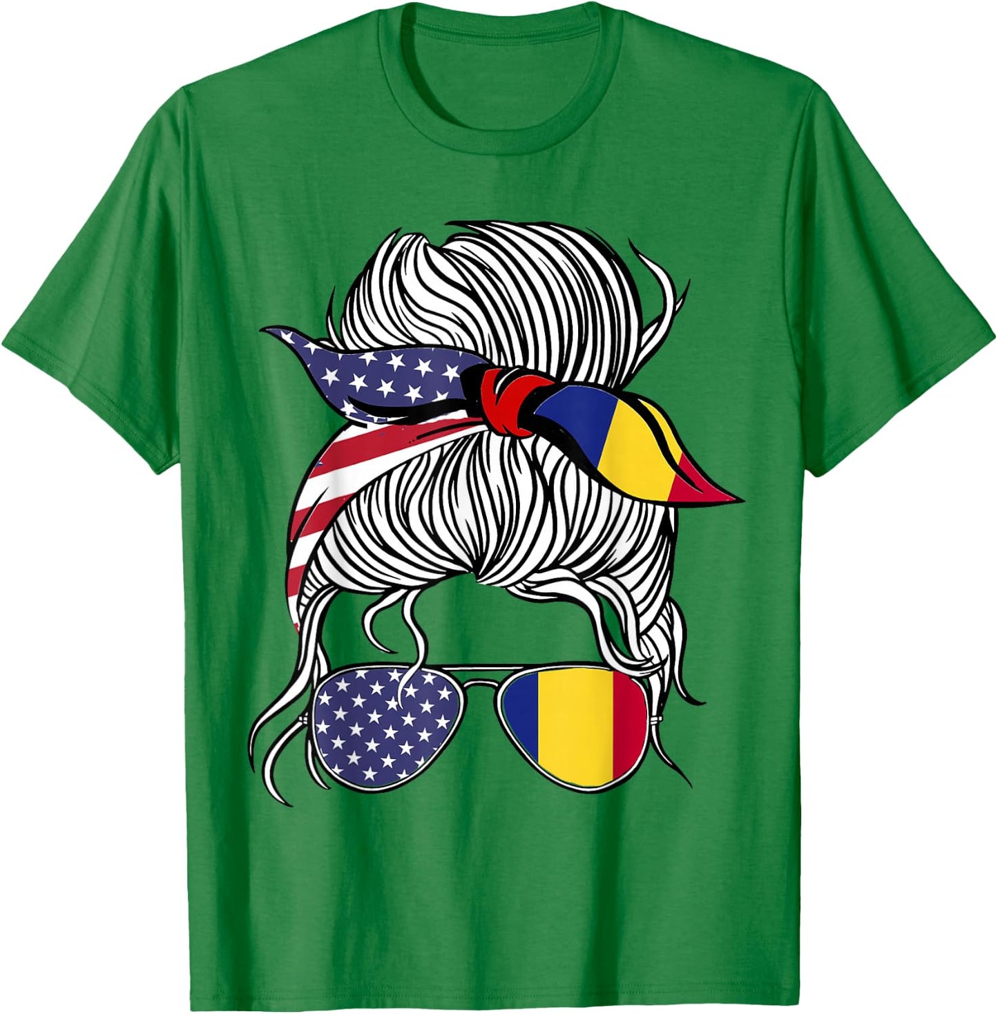 American Romanian Patriot Flag Women Girl Romania Grown T-Shirt - T-Shirt | Irish Green