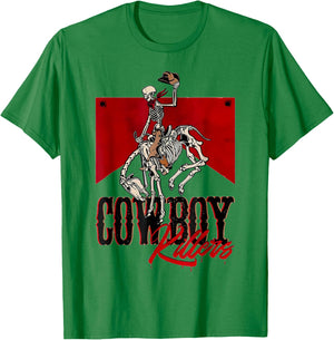 Cowboy Kller Vintage Skeleton Boho Western Country T-Shirt - T-Shirt | Irish Green