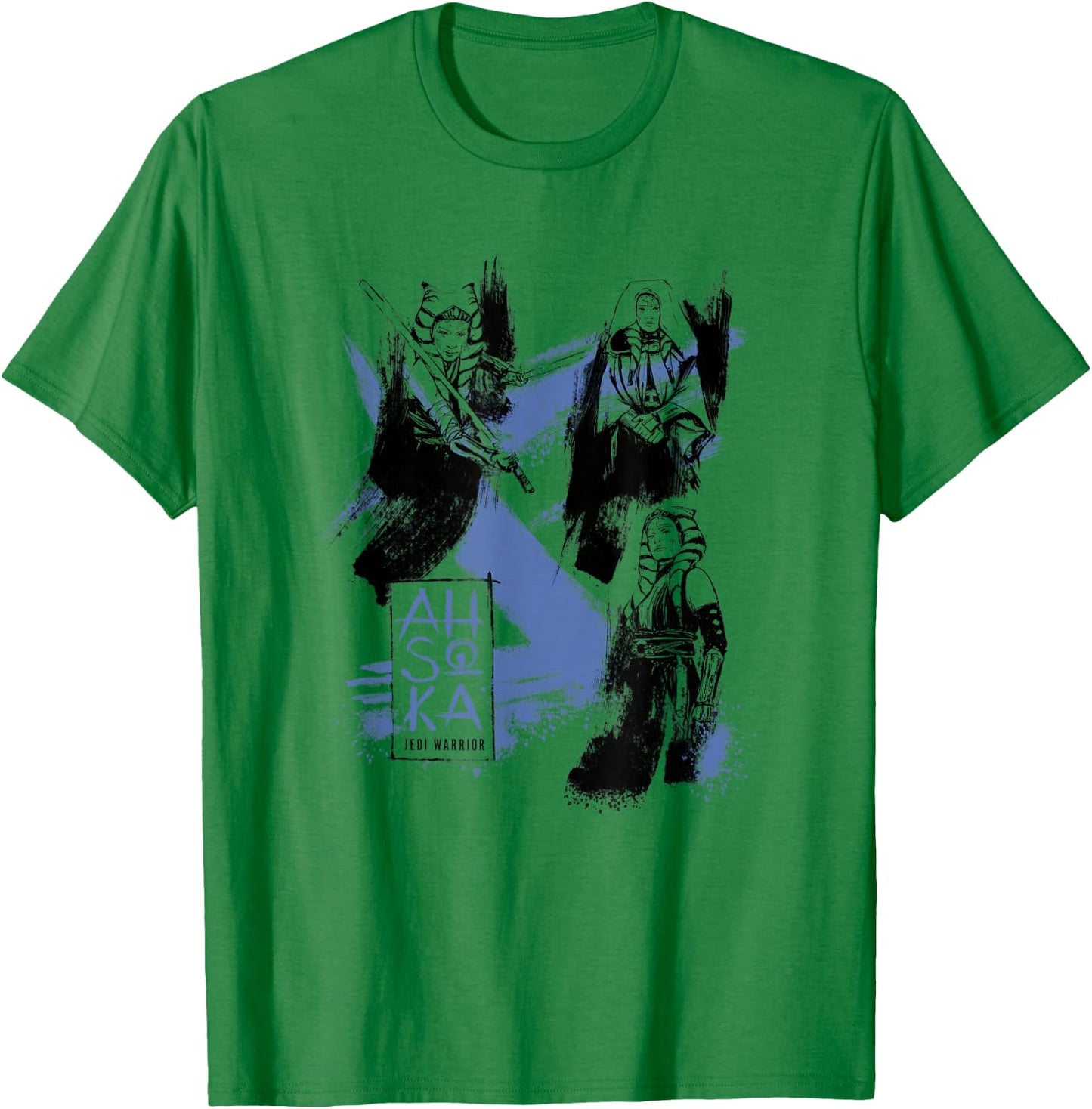 Star Wars: Ahsoka Tano Inked Posed Portraits Collage T-Shirt - T-Shirt | Irish Green