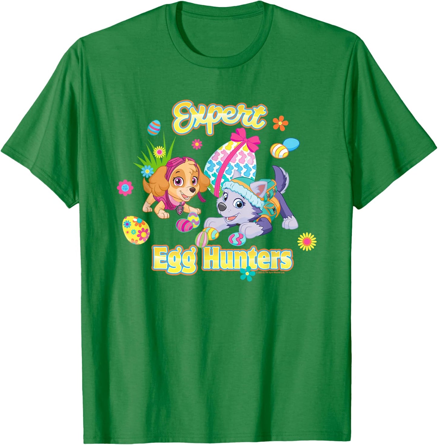 PAW Patrol Expert Easter Egg Hunters Skye And Everest T-Shirt - T-Shirt | Irish Green