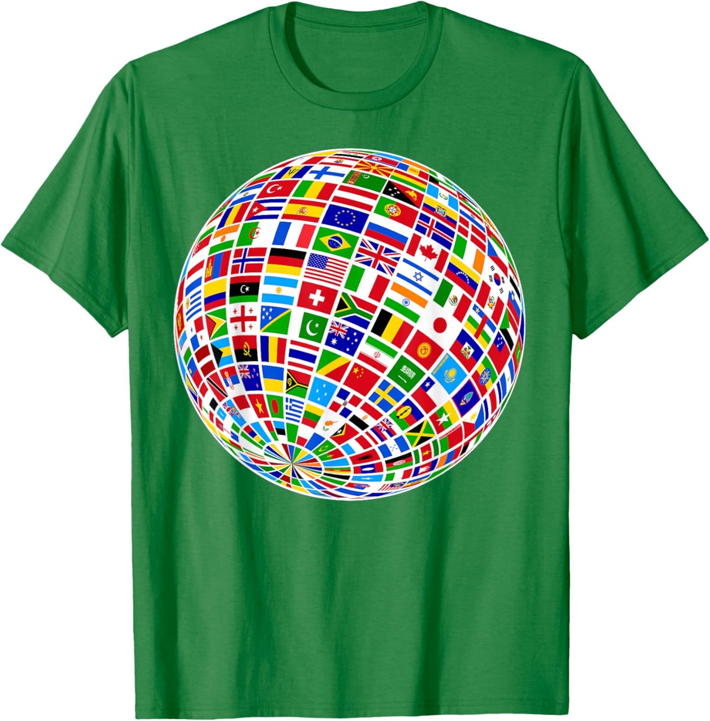 Flags The Countries of the World Globe Earth World Flags T-Shirt - T-Shirt | Irish Green