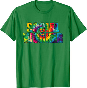 Social Worker Tie Dye Women Men School Social Worker T-Shirt - T-Shirt | Irish Green