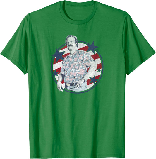 Stranger Things Jim Hopper Country Pride Logo Americana T-Shirt - T-Shirt | Irish Green
