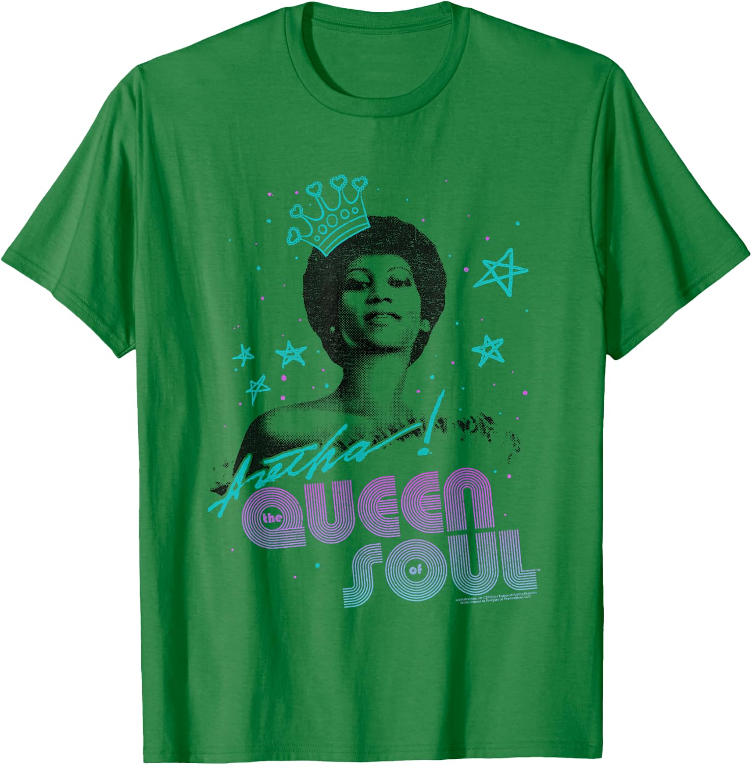Aretha Franklin Queen of Soul T-Shirt - T-Shirt | Irish Green