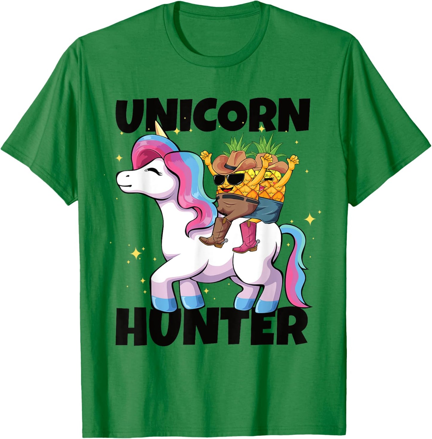 Upside Down Pineapple Swinger Unicorn Hunter T-Shirt - T-Shirt | Irish Green