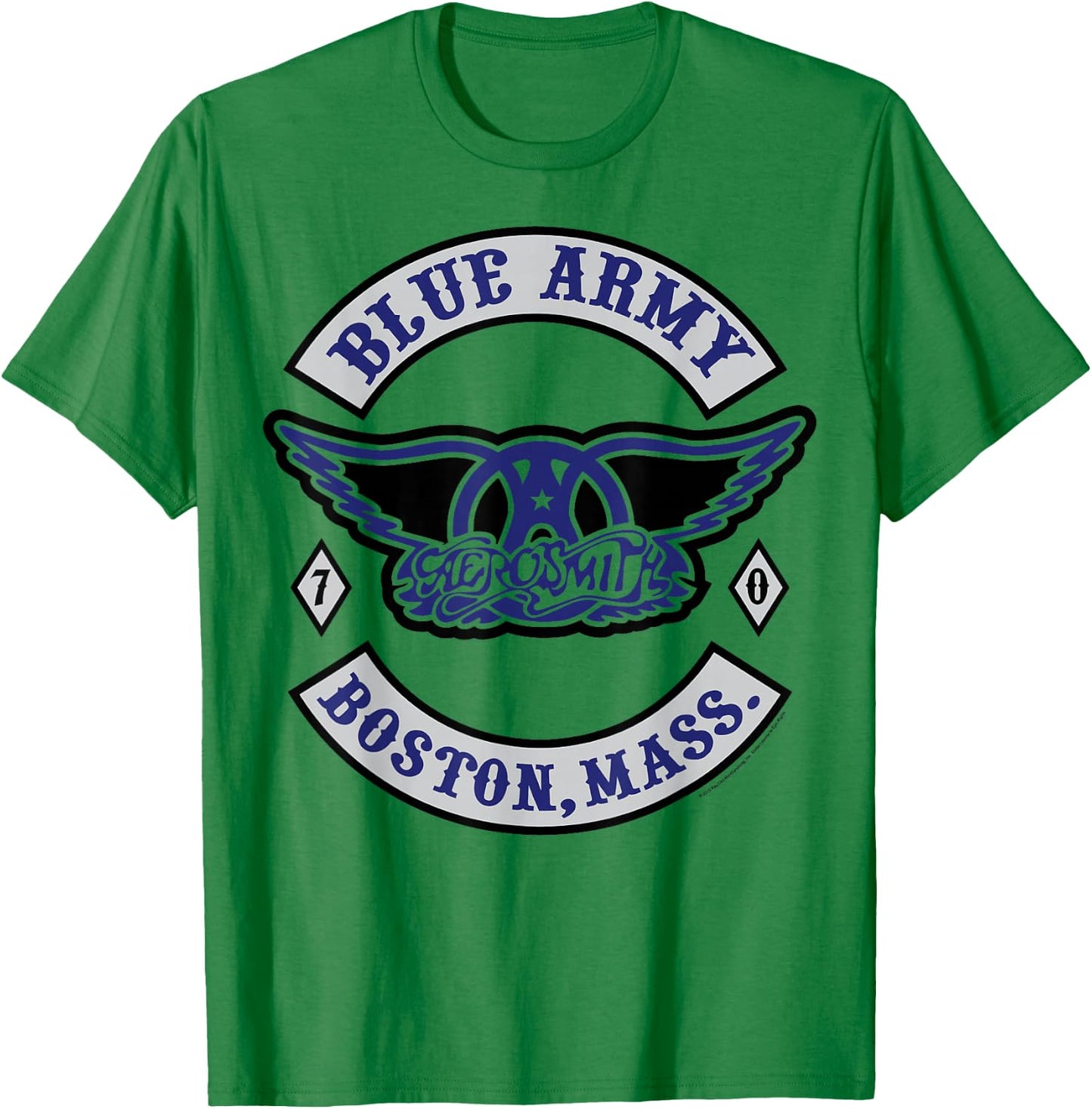 Aerosmith - Blue Army T-Shirt - T-Shirt | Irish Green