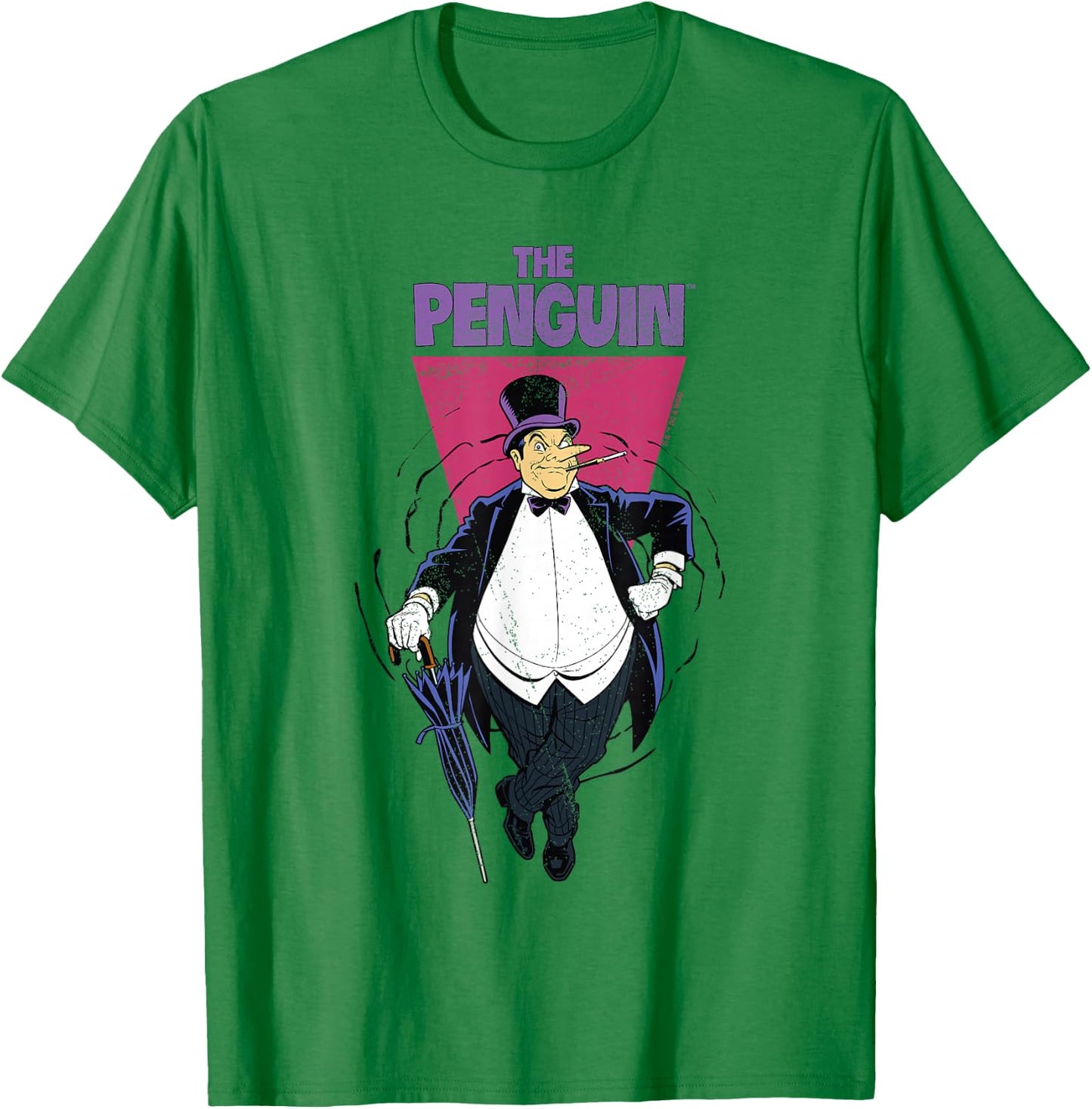 Batman Vintage Classic The Penguin Comic Villain Badge T-Shirt - T-Shirt | Irish Green