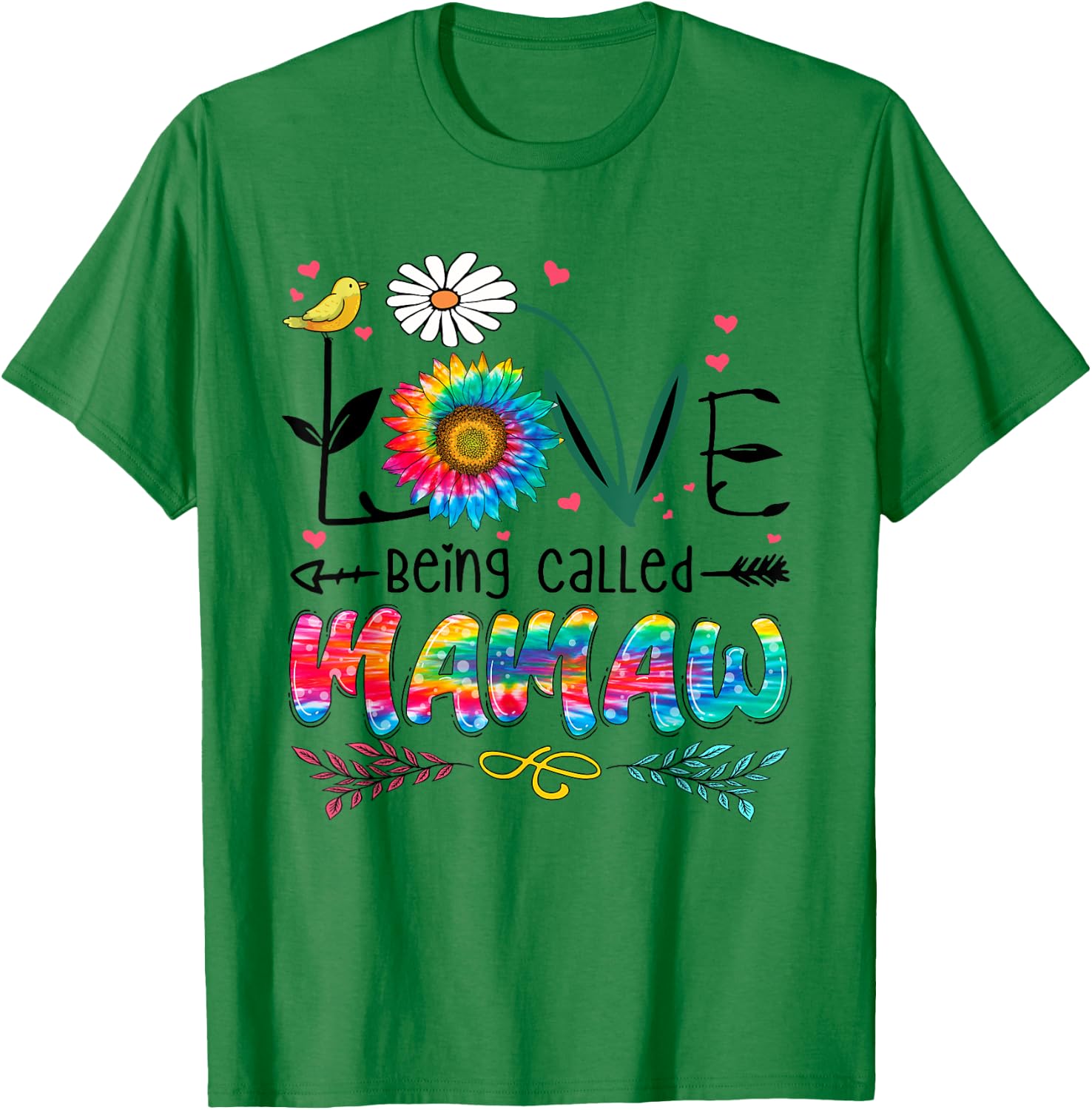 Tie Dye I Love Being Called Mamaw Funny Mothers Day 2026 T-Shirt - T-Shirt | Irish Green