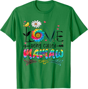 Tie Dye I Love Being Called Mamaw Funny Mothers Day 2026 T-Shirt - T-Shirt | Irish Green