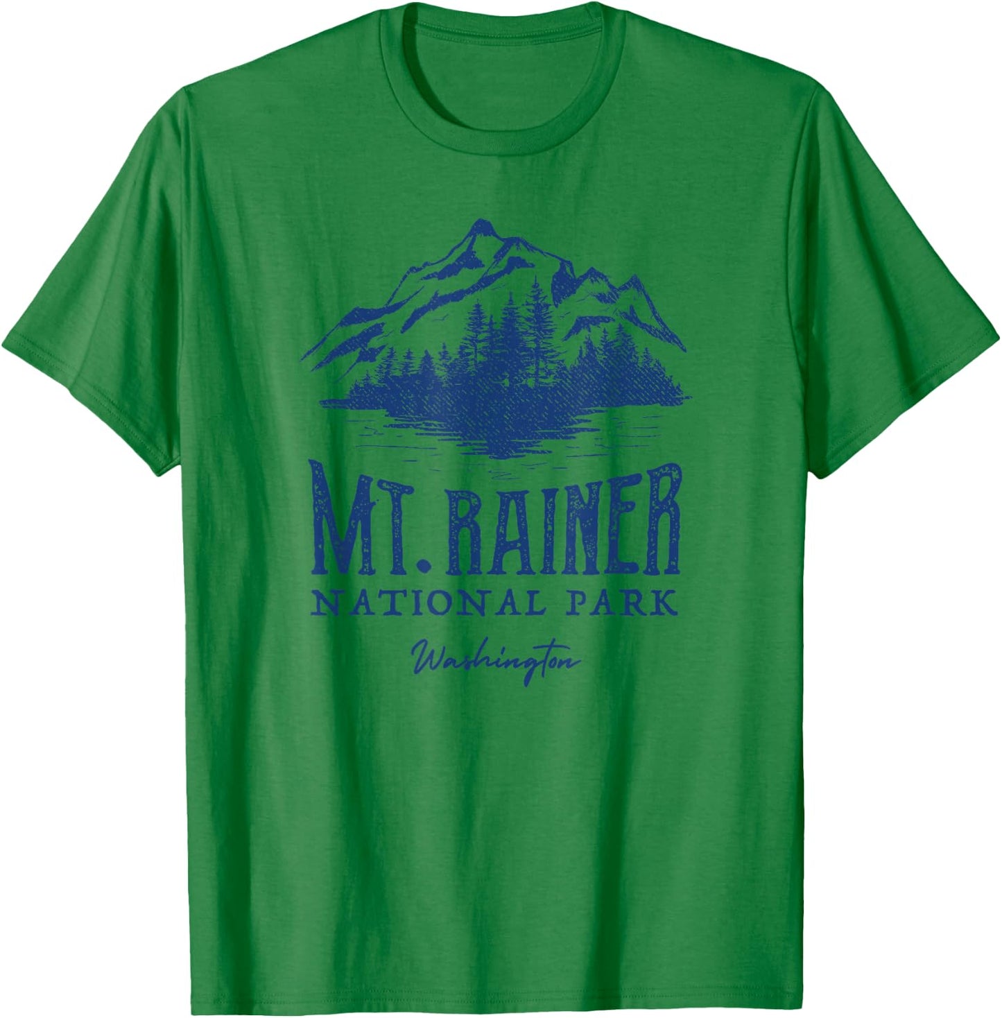 Mt. Rainier National Park Vintage Mountains Graphic T-Shirt - T-Shirt | Irish Green
