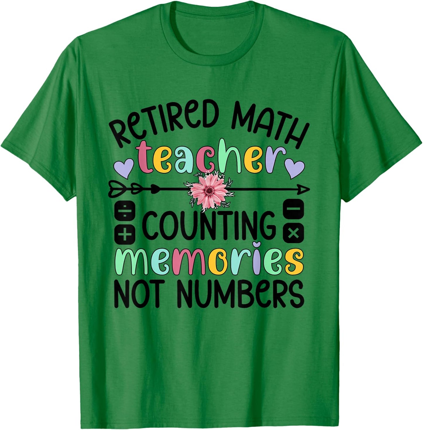 Retired Math Teacher Memories Retirement Math Teacher T-Shirt - T-Shirt | Irish Green