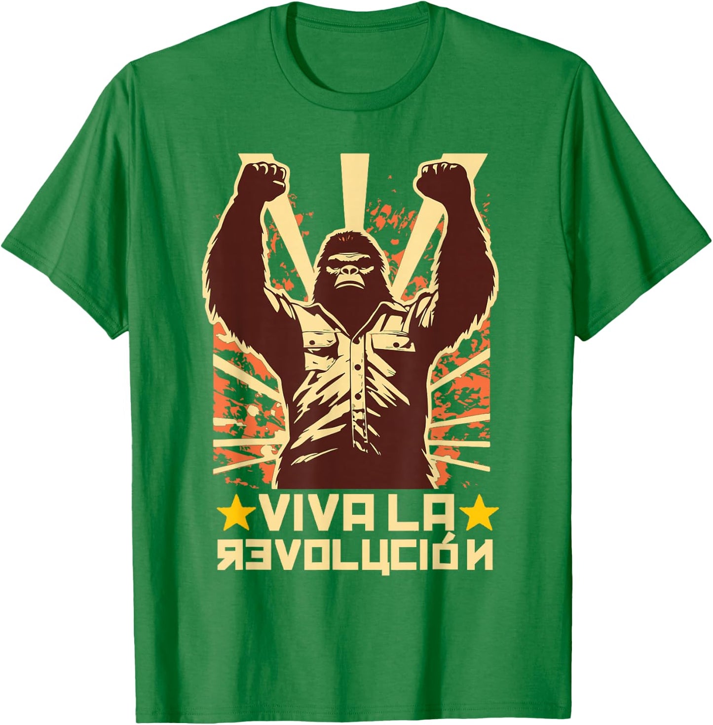 Viva La Revolucion Sasquatch Bigfoot 60s T-Shirt - T-Shirt | Irish Green