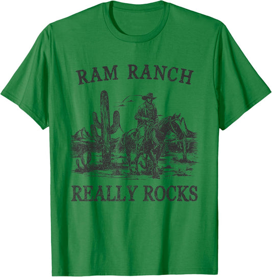 Ram Ranch Really Rocks Western Life Rodeo Country Cowgirls T-Shirt - T-Shirt | Irish Green