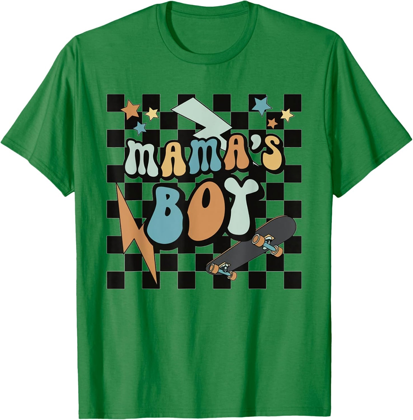 Groovy Mama's Boy Cute Retro Skater Toddler Kids T-Shirt - T-Shirt | Irish Green