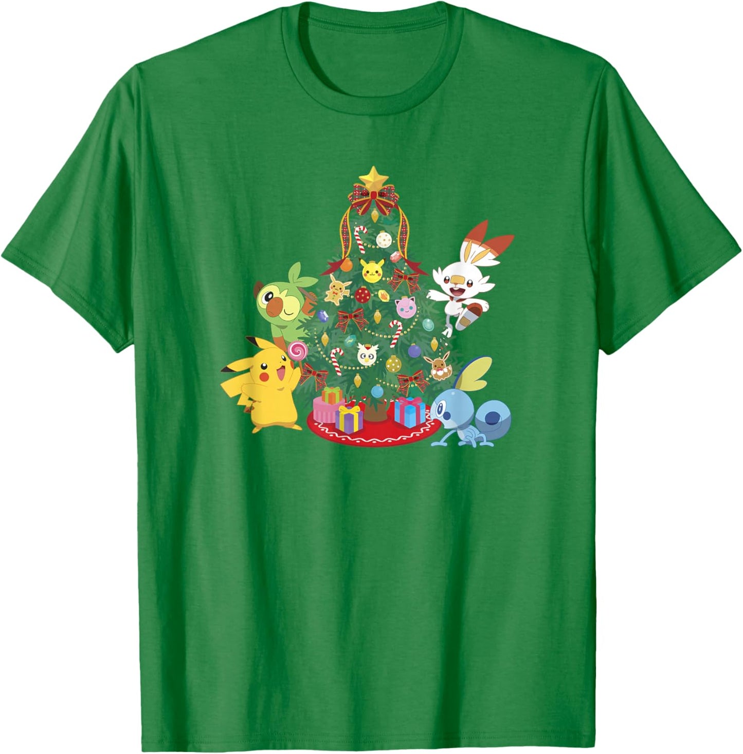 Pokémon Christmas Group Shot Decorating The Tree T-Shirt - T-Shirt | Irish Green