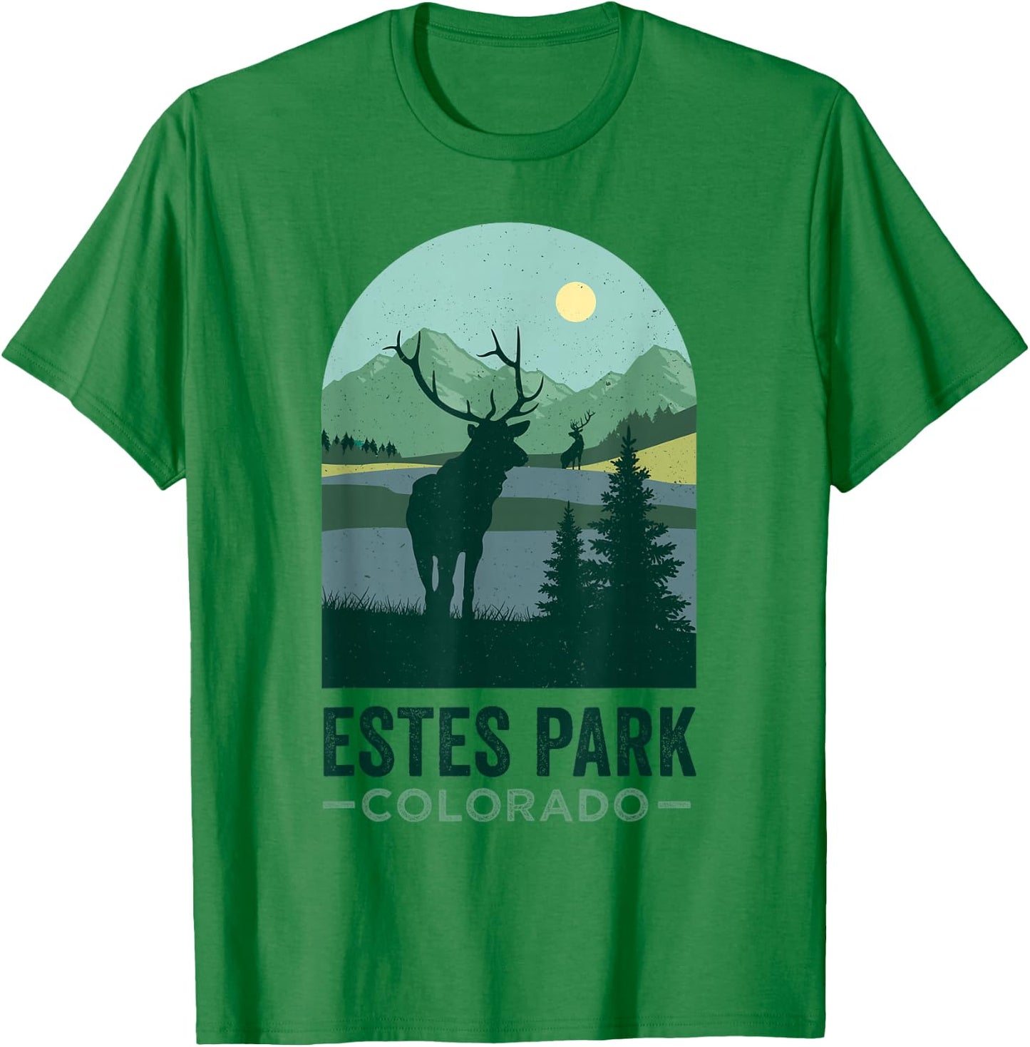 Estes Park Wildlife Vintage Estes Park Colorado T-Shirt - T-Shirt | Irish Green