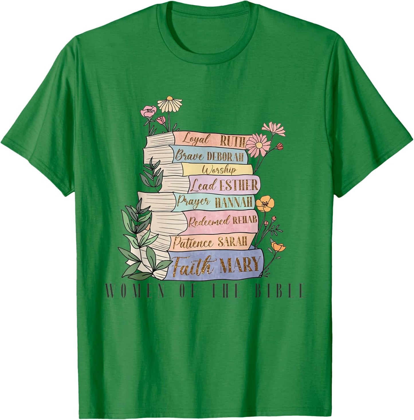Retro Original Women of The Bible Books Christian Bookish T-Shirt - T-Shirt | Irish Green